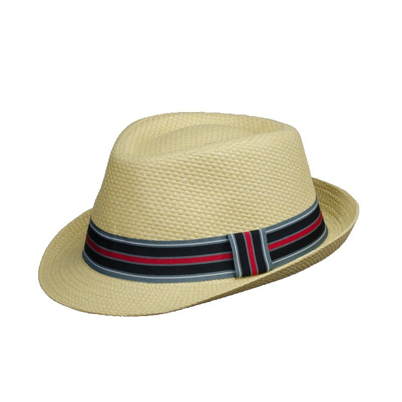 Sombrero Tirolés Beige con cinta a rayas
